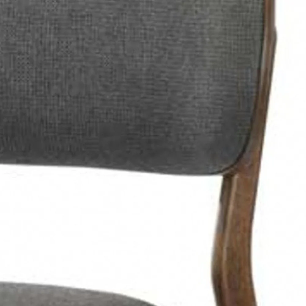Set of Two Dark Gray Walnut Modern Dining Chairs By Homeroots - Image 5