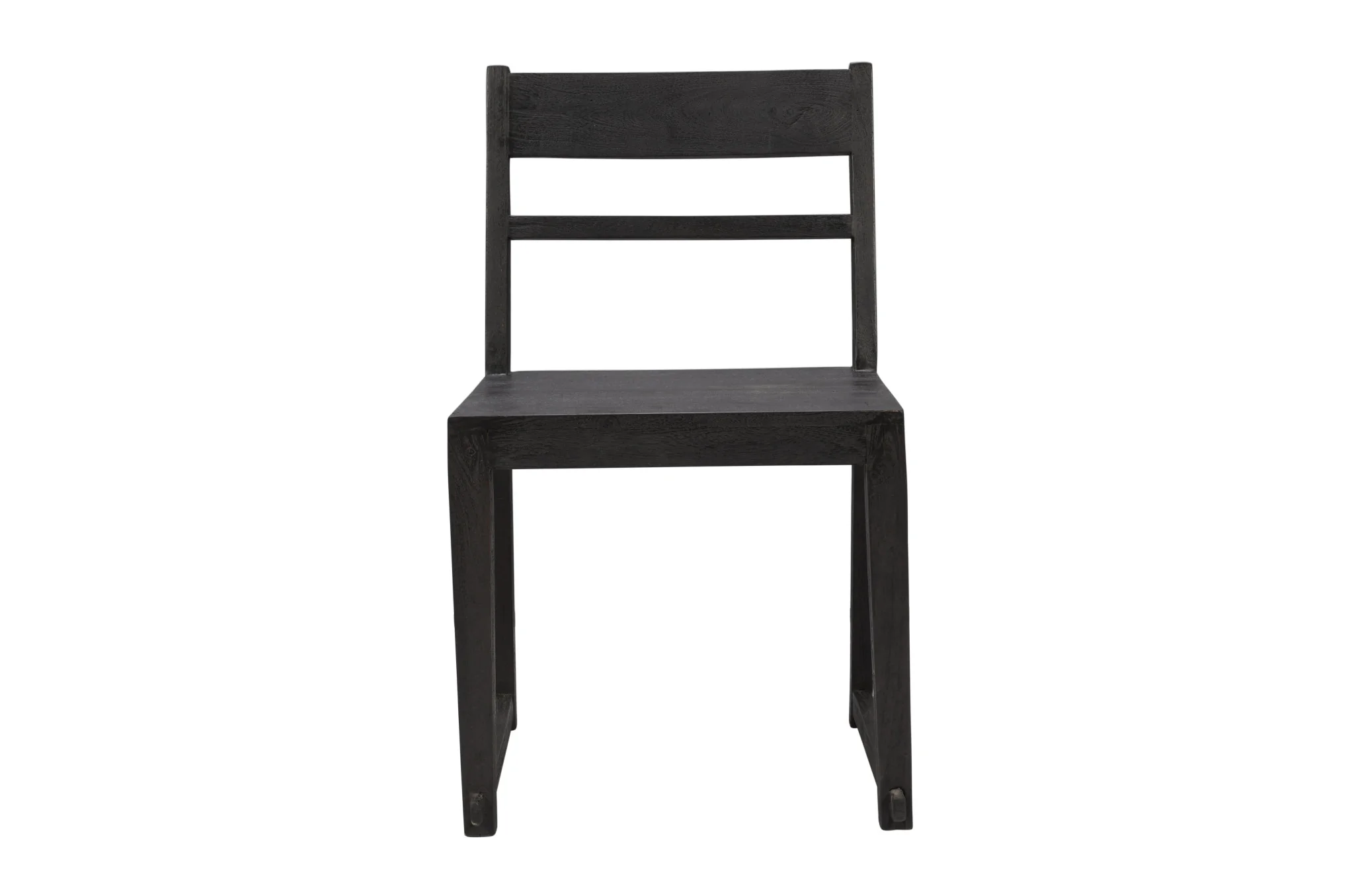 Set of Two Dark Gray Wood Ladder Back Dining Side Chairs By Homeroots - Image 3