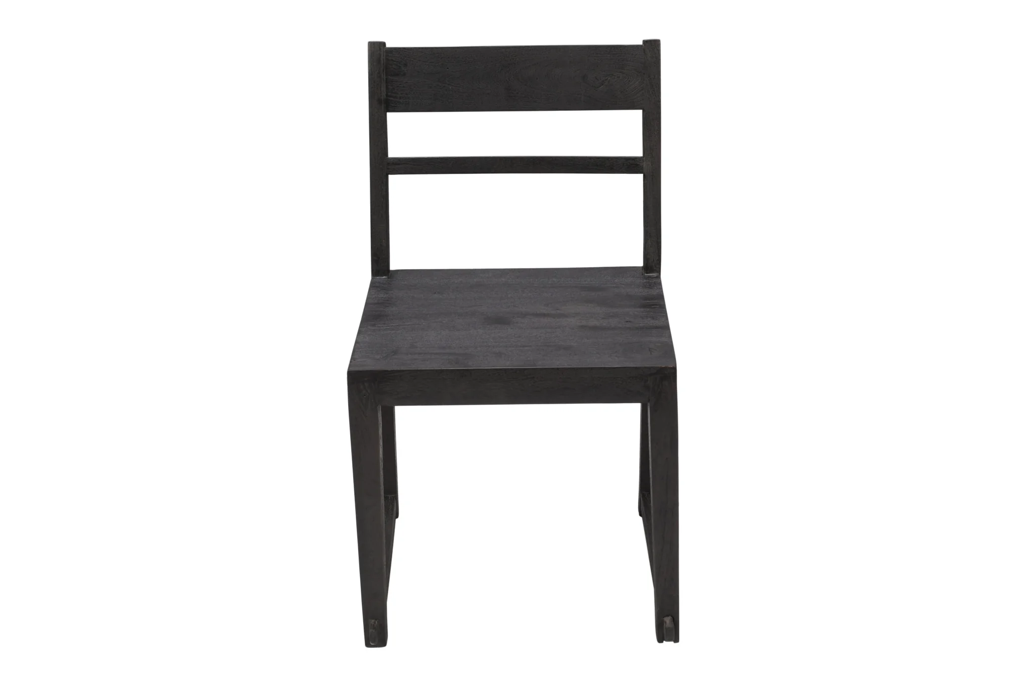 Set of Two Dark Gray Wood Ladder Back Dining Side Chairs By Homeroots - Image 4