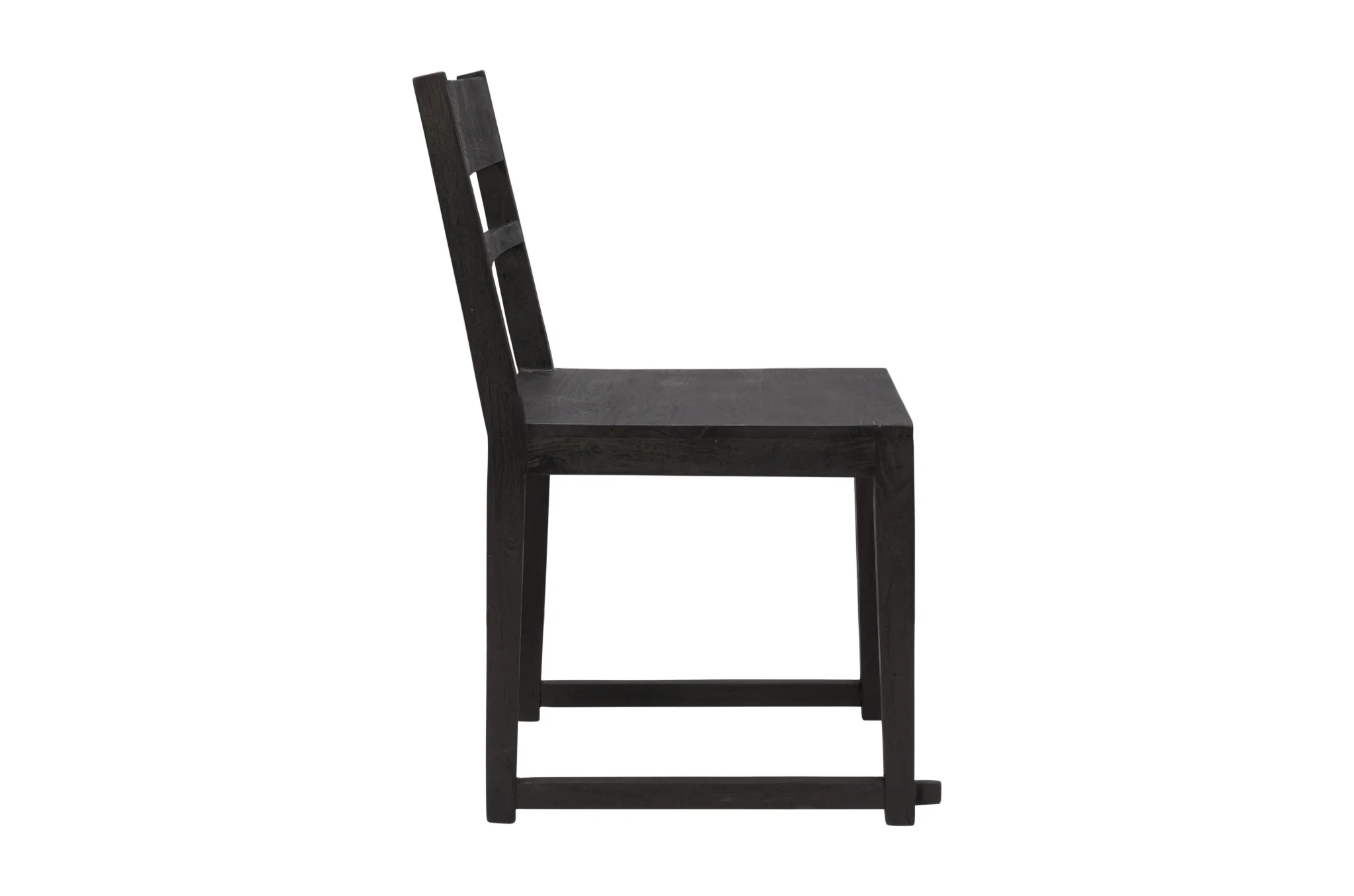 Set of Two Dark Gray Wood Ladder Back Dining Side Chairs By Homeroots - Image 5