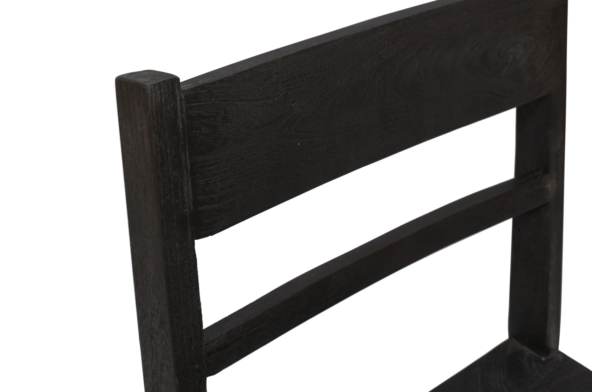 Set of Two Dark Gray Wood Ladder Back Dining Side Chairs By Homeroots - Image 6