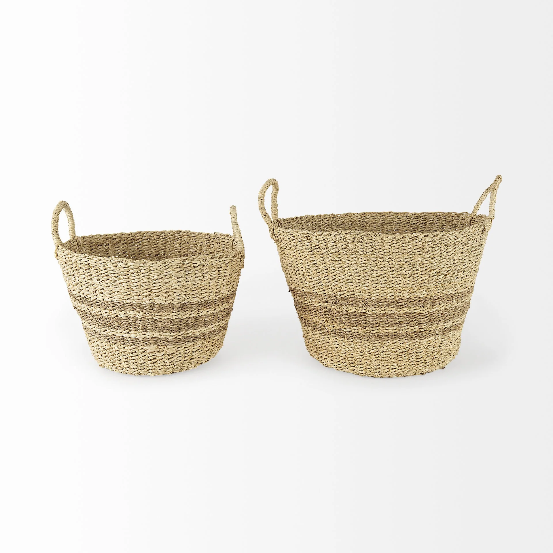 Set of Two Detailed Wicker Storage Baskets By Homeroots - Image 2