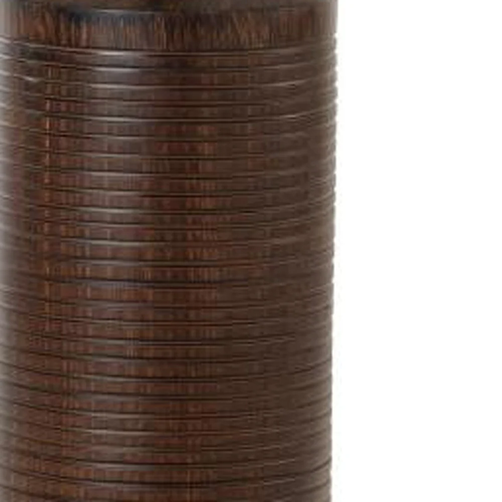 Set of Two Distressed Brown Table Lamp USB With Beige Drum Shade By Homeroots - Image 8