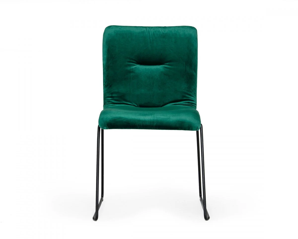 Set of Two Emerald Green Velvet Dining Chairs By Homeroots - Image 3