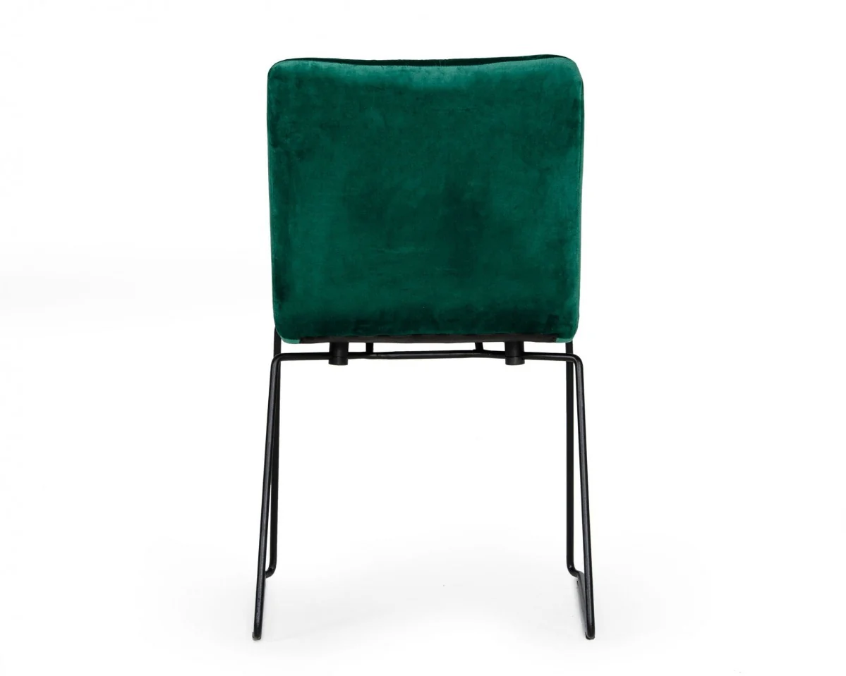 Set of Two Emerald Green Velvet Dining Chairs By Homeroots - Image 5