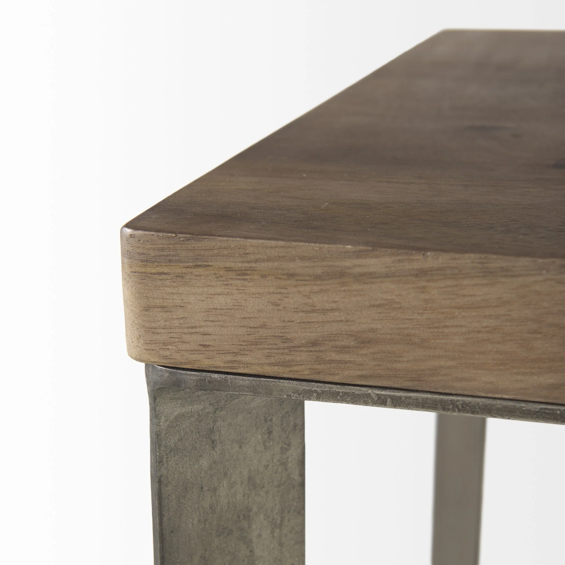Set of Two Geo Dark Brown Metallic and Wood Tables By Homeroots - Image 7