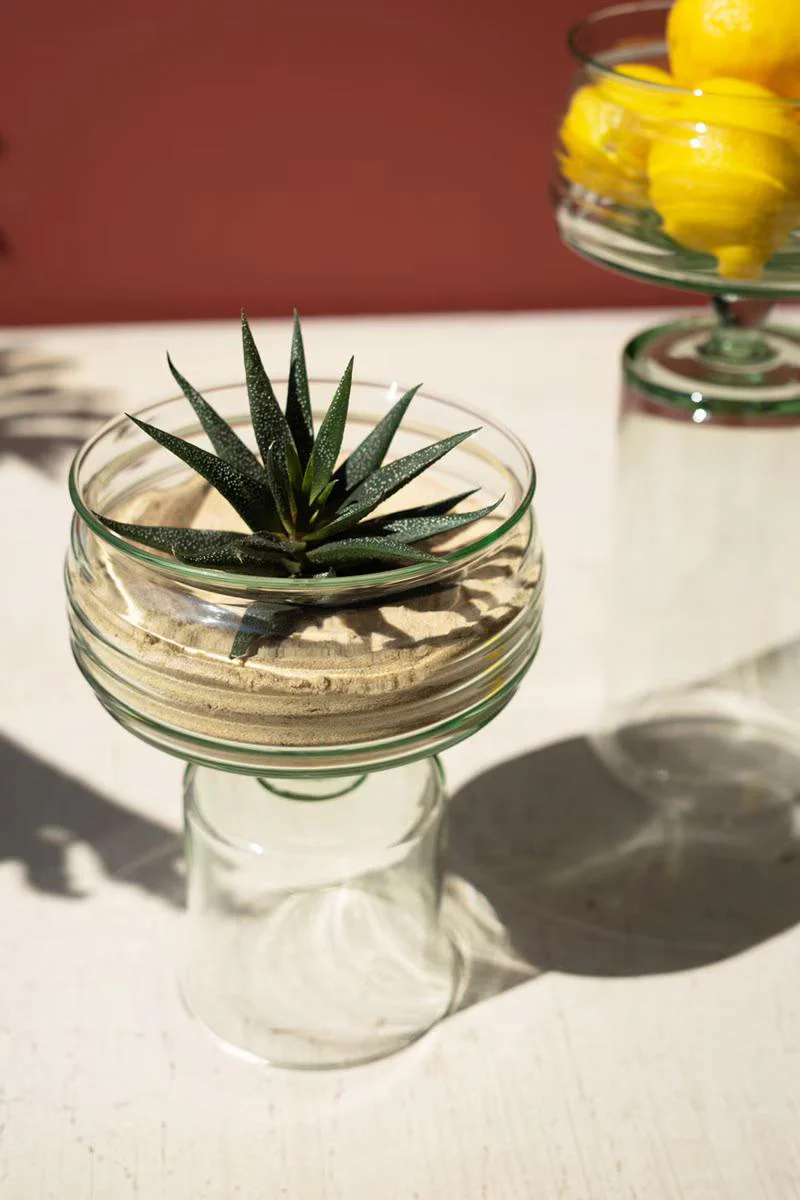 Set Of Two Glass Compotes With Bases By Kalalou - Image 3