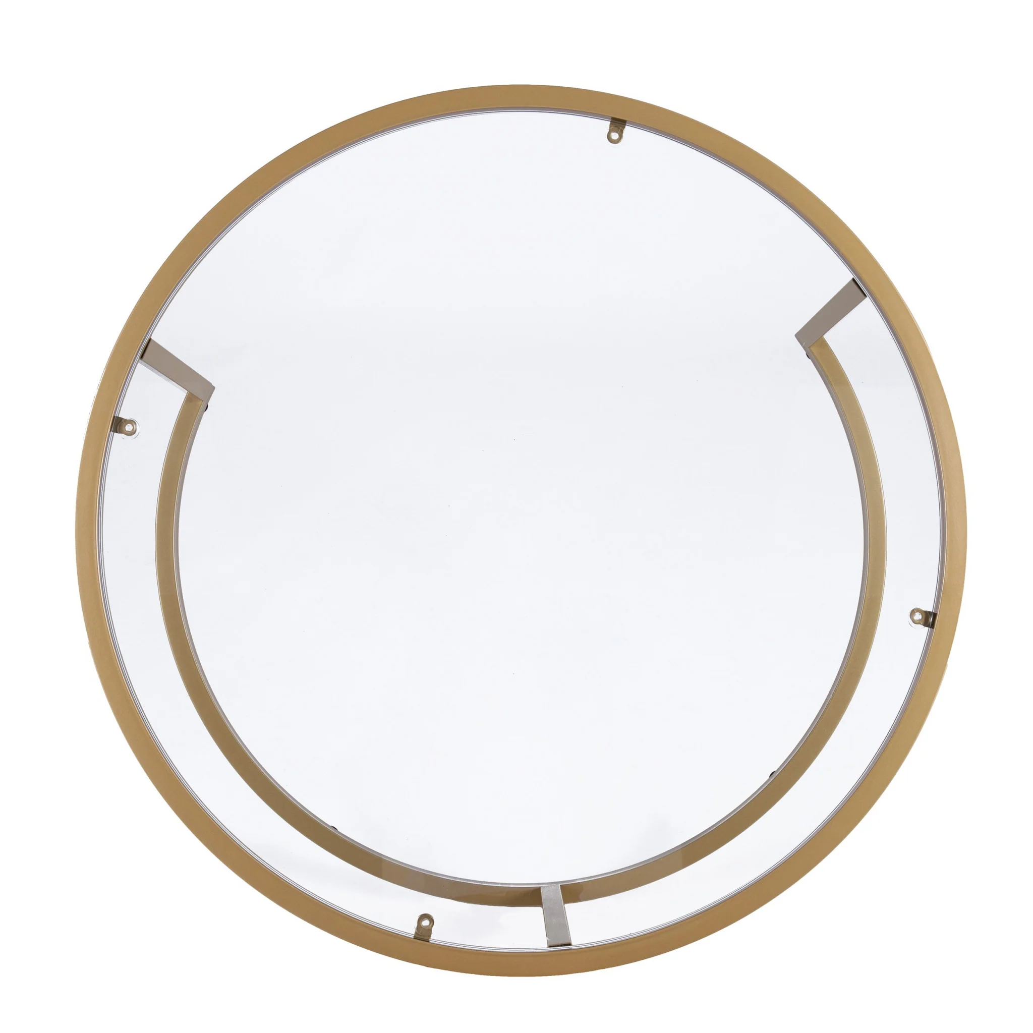 Set of Two Gold Glass Round Nested Coffee Tables By Homeroots - Image 7