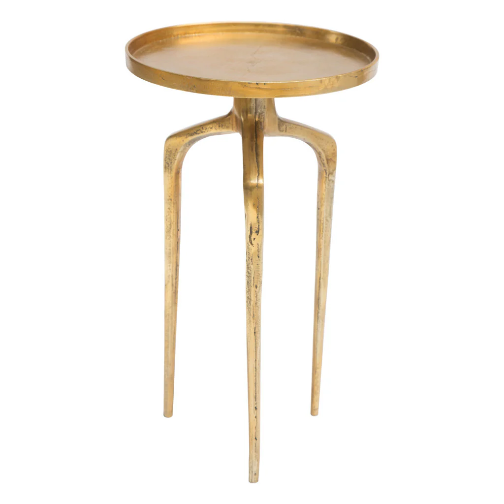 Set Of Two Gold Nested Tables By Homeroots - Image 5