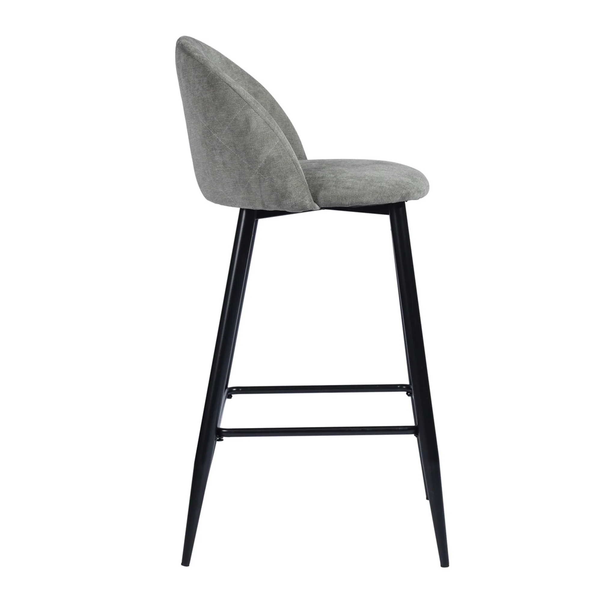 Set of Two Gray And Black Steel Low Back Counter Height Bar Chairs By Homeroots - Image 6