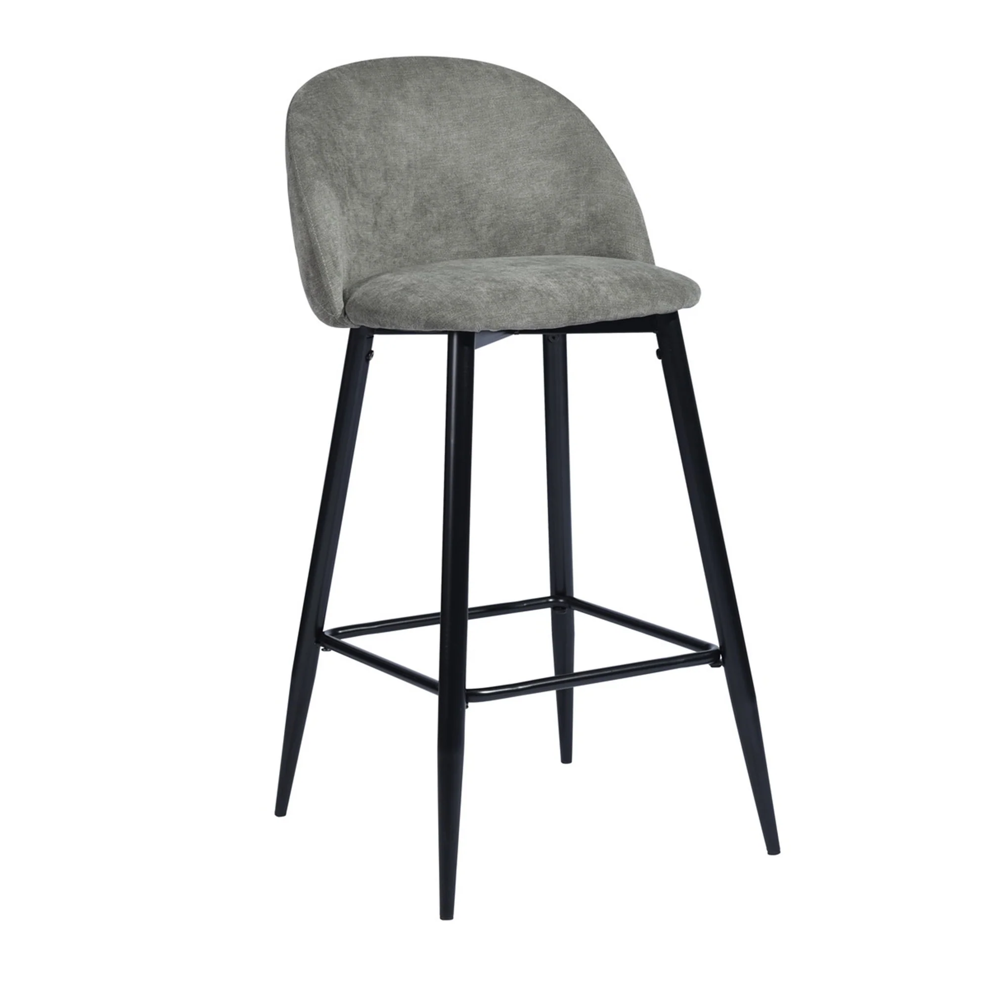 Set of Two Gray And Black Steel Low Back Counter Height Bar Chairs By Homeroots - Image 8