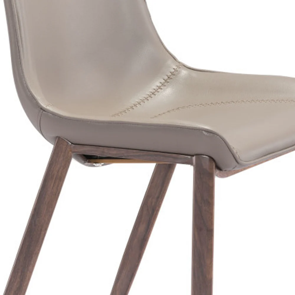 Set of Two Gray And Brown Steel Low Back Bar Height Bar Chairs By Homeroots - Image 7
