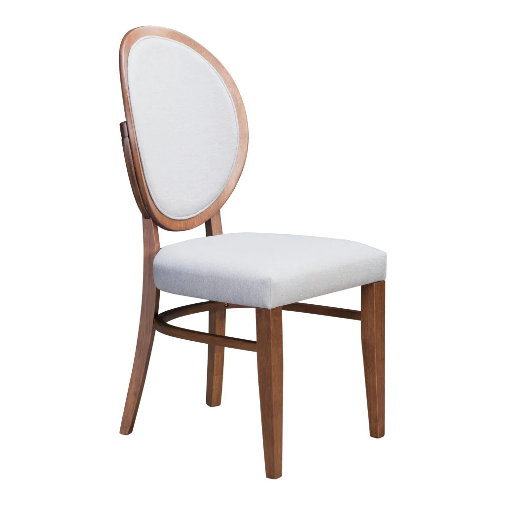Set of Two Gray And Brown Upholstered Fabric King Louis Back Dining Side Chairs By Homeroots - Image 2