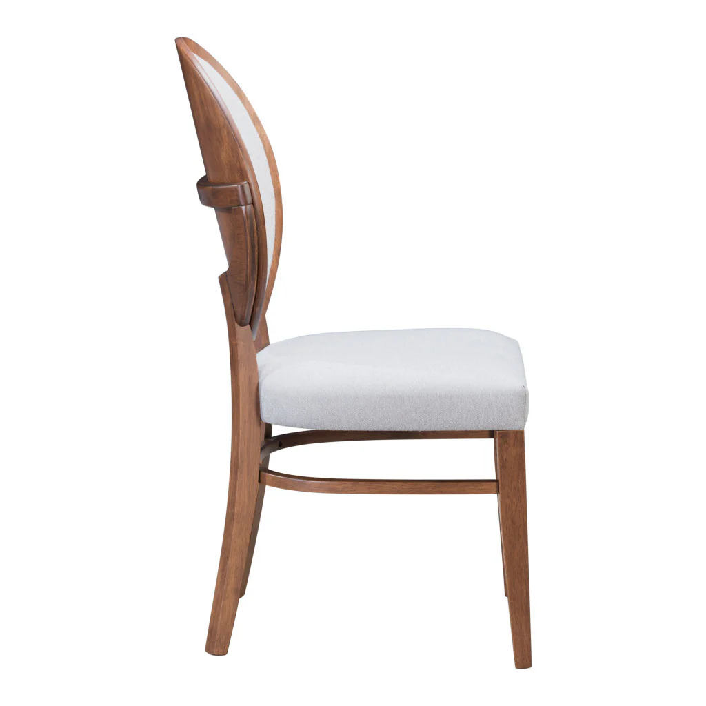 Set of Two Gray And Brown Upholstered Fabric King Louis Back Dining Side Chairs By Homeroots - Image 3
