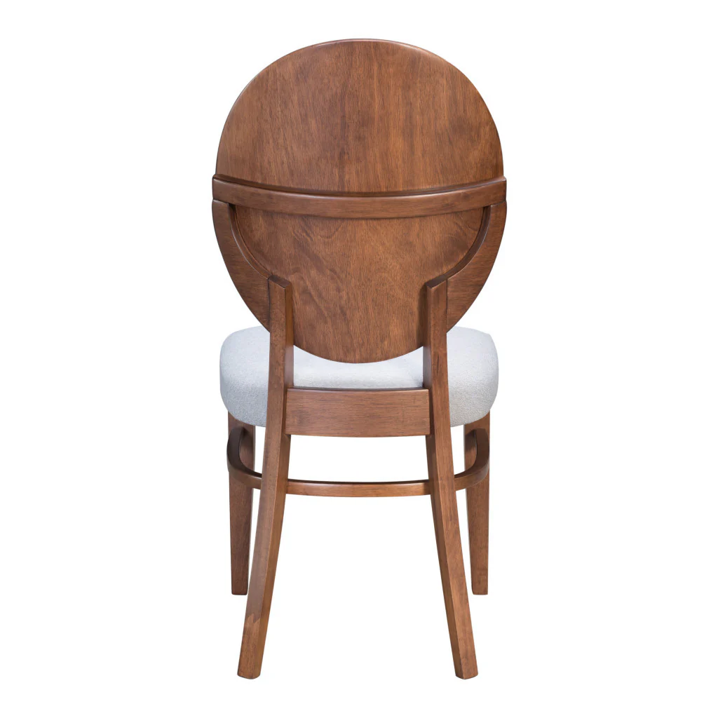 Set of Two Gray And Brown Upholstered Fabric King Louis Back Dining Side Chairs By Homeroots - Image 5