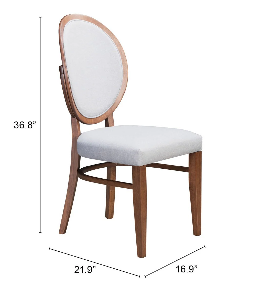 Set of Two Gray And Brown Upholstered Fabric King Louis Back Dining Side Chairs By Homeroots - Image 6