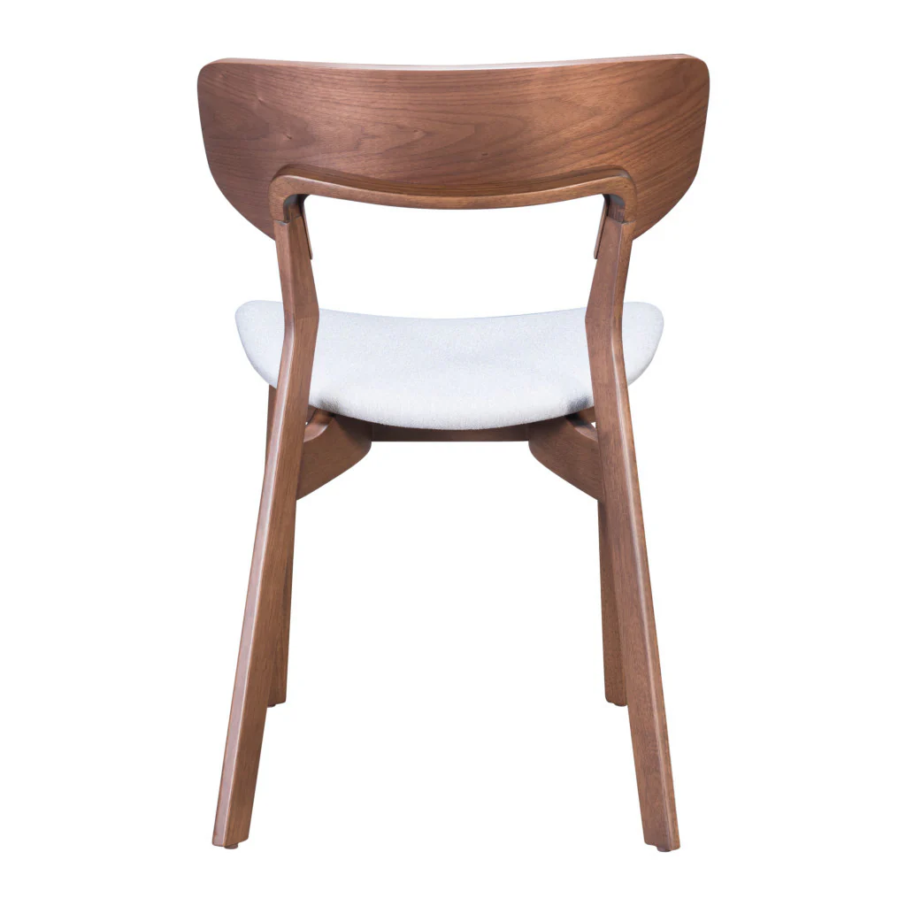 Set of Two Gray And Brown Upholstered Fabric Open Back Dining Side Chairs By Homeroots - Image 5