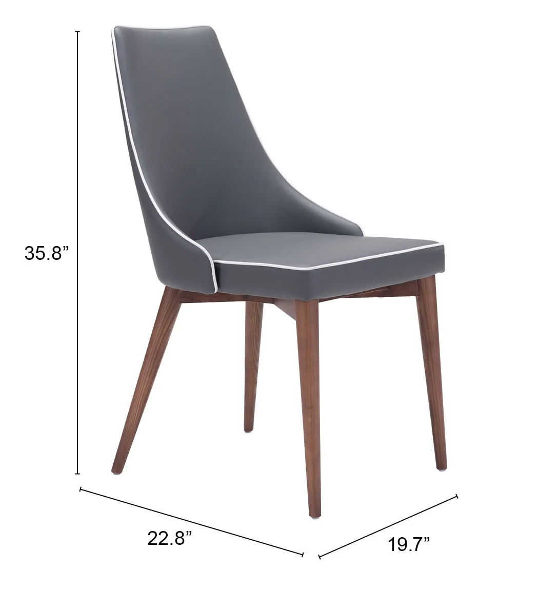 Set of Two Gray And Brown Upholstered Faux Leather Windsor Back Dining Side Chairs By Homeroots - Image 6