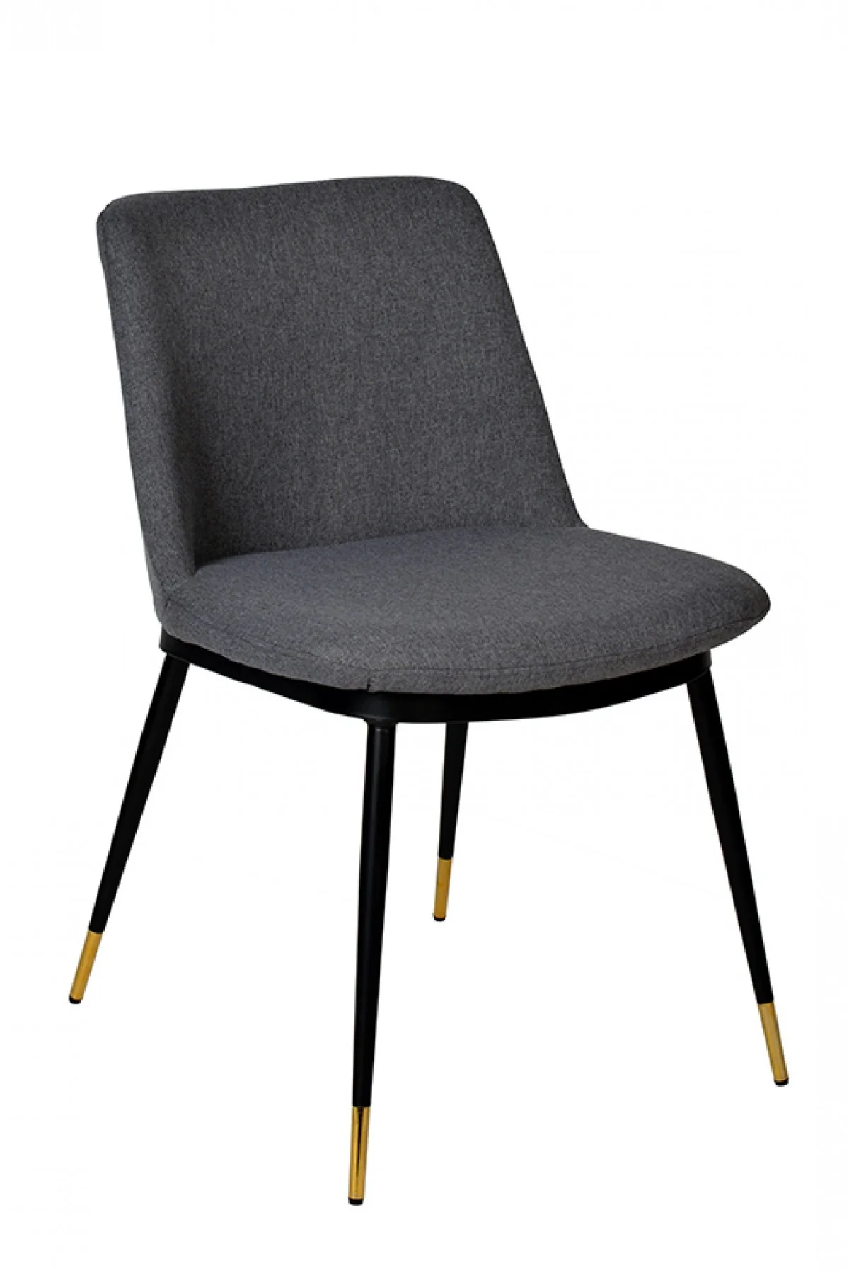Set of Two Gray Black Dining Chairs By Homeroots - Image 2