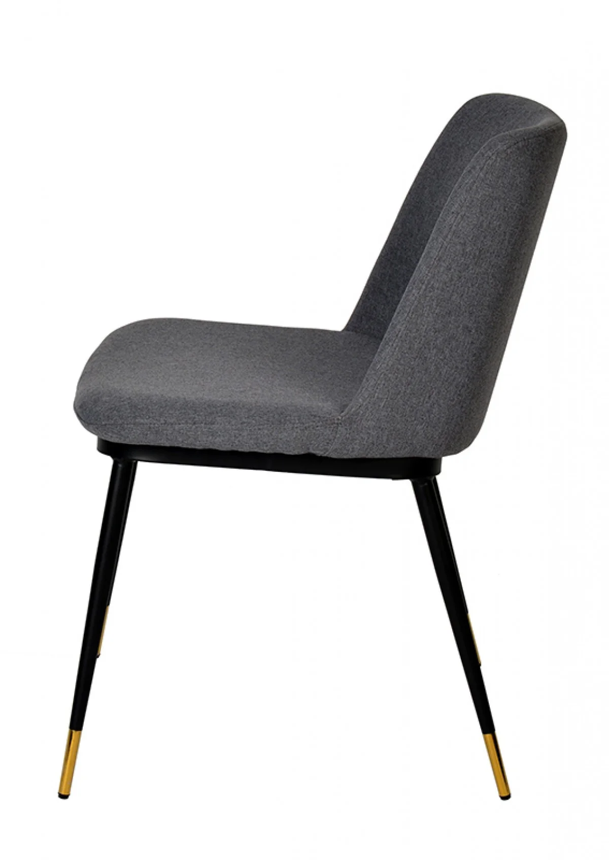Set of Two Gray Black Dining Chairs By Homeroots - Image 4
