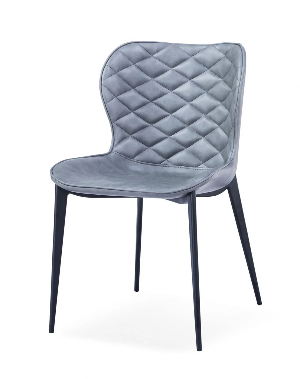Set of Two Gray Black Modern Dining Chairs By Homeroots - Image 2