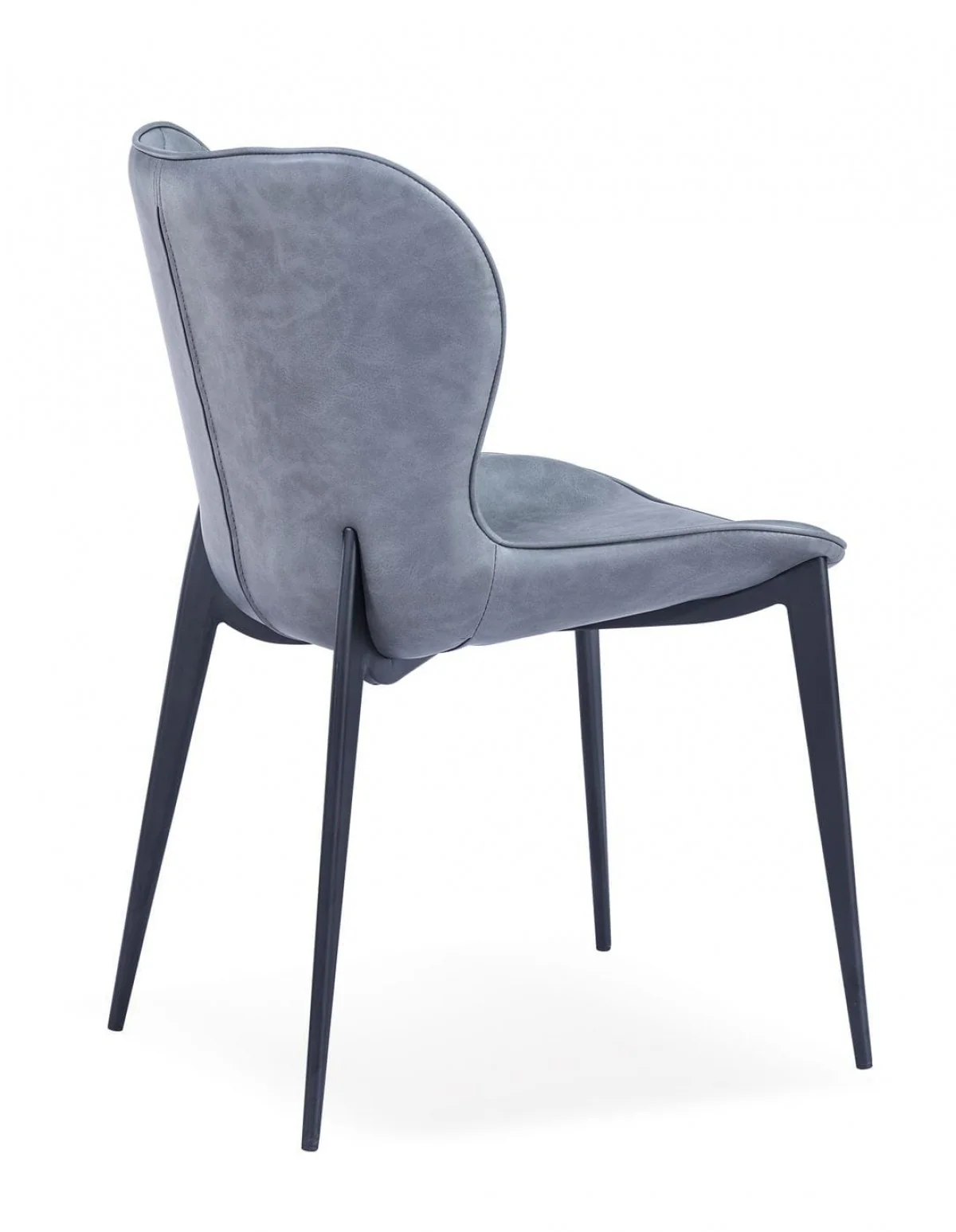 Set of Two Gray Black Modern Dining Chairs By Homeroots - Image 4