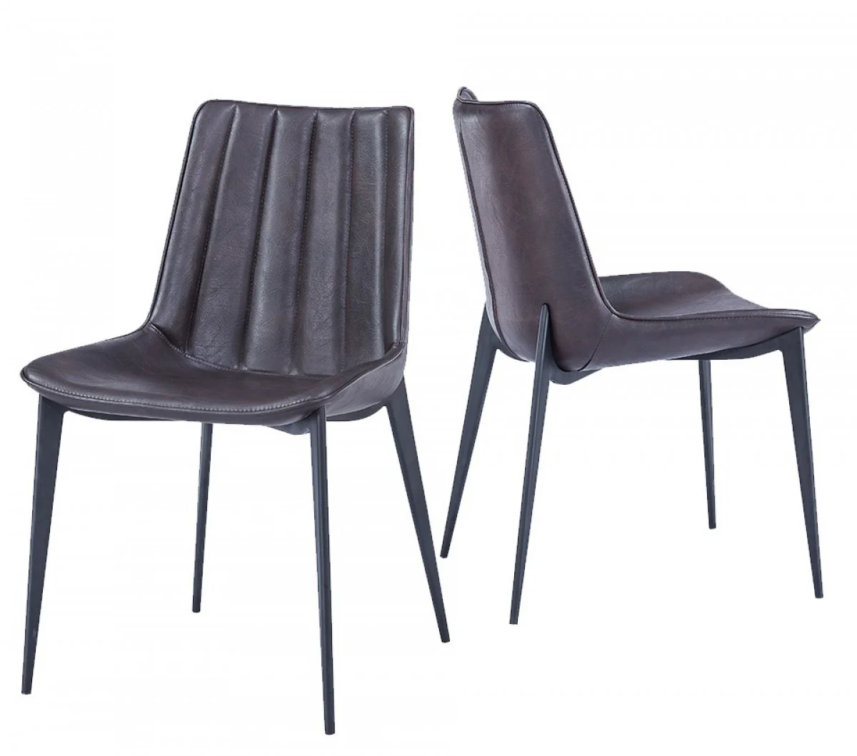 Set of Two Gray Black Modern Dining Chairs By Homeroots - Image 5