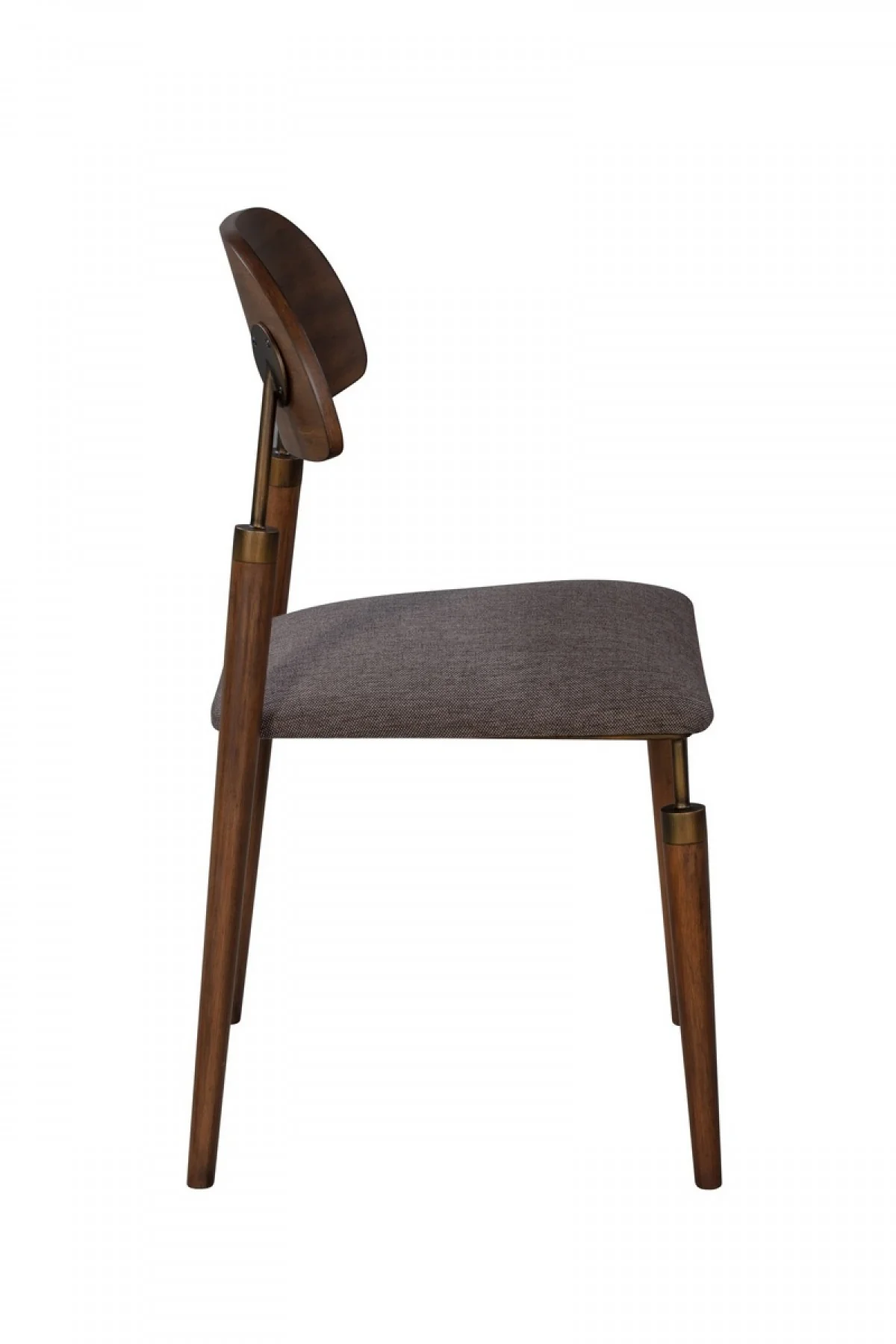 Set of Two Gray Brown Mid Century Dining Chairs By Homeroots - Image 3