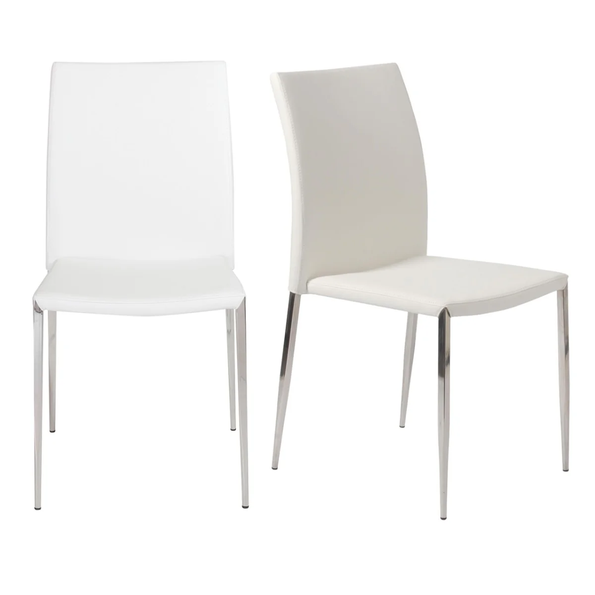 Set Of Two Gray Faux Faux Leather Steel Stacking Chairs By Homeroots - Image 11
