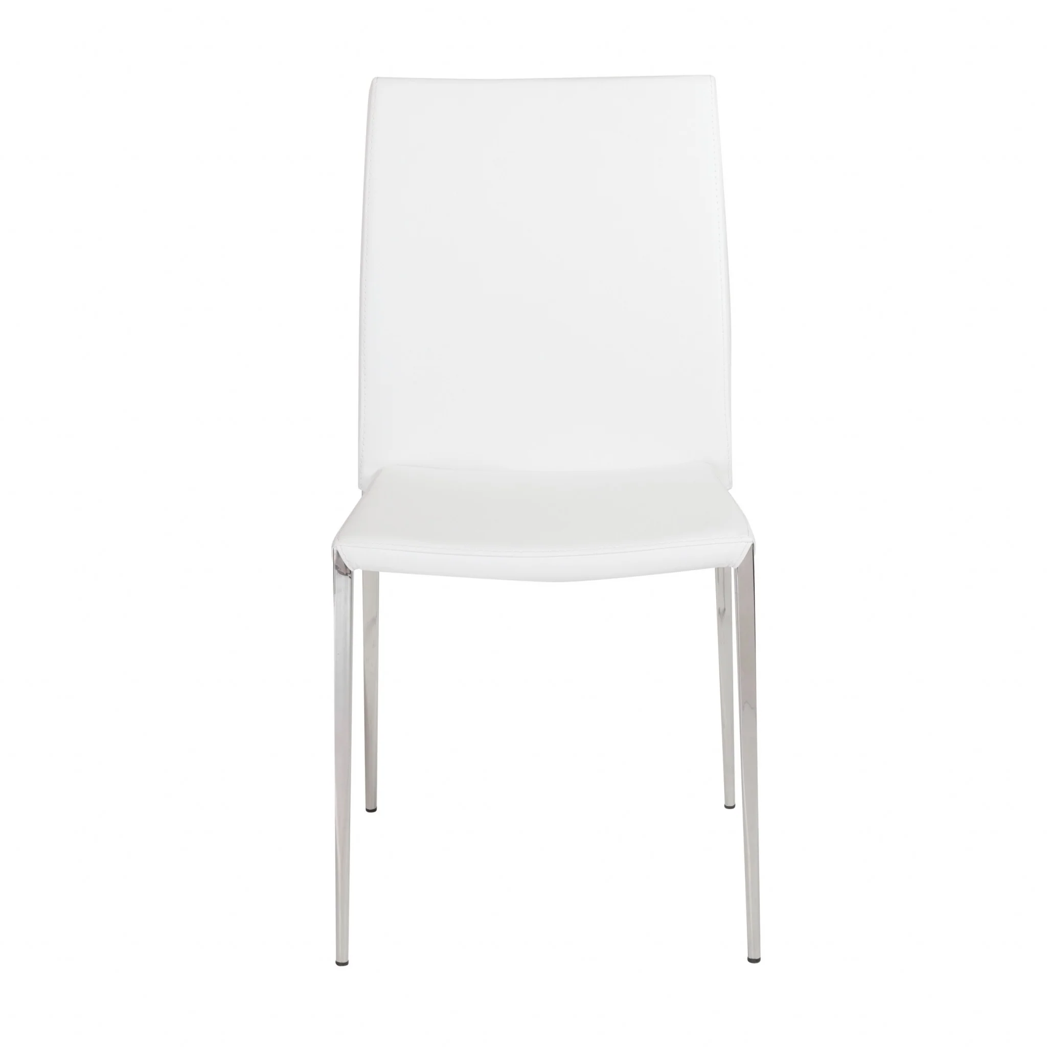 Set Of Two Gray Faux Faux Leather Steel Stacking Chairs By Homeroots - Image 6