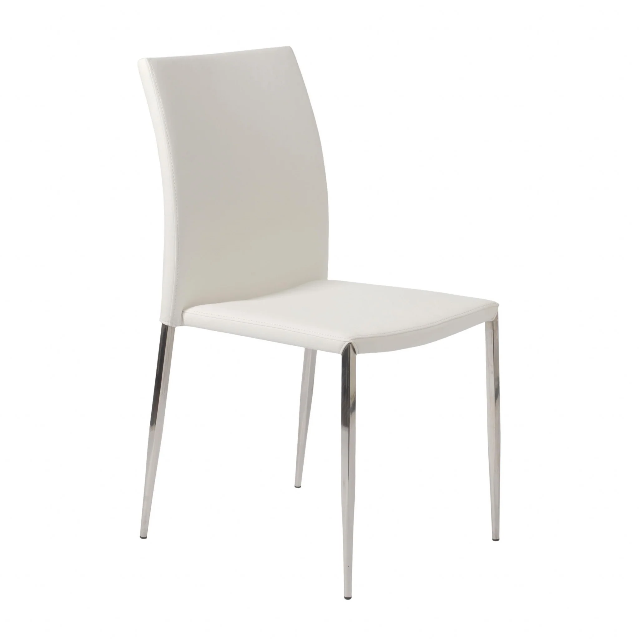 Set Of Two Gray Faux Faux Leather Steel Stacking Chairs By Homeroots - Image 7