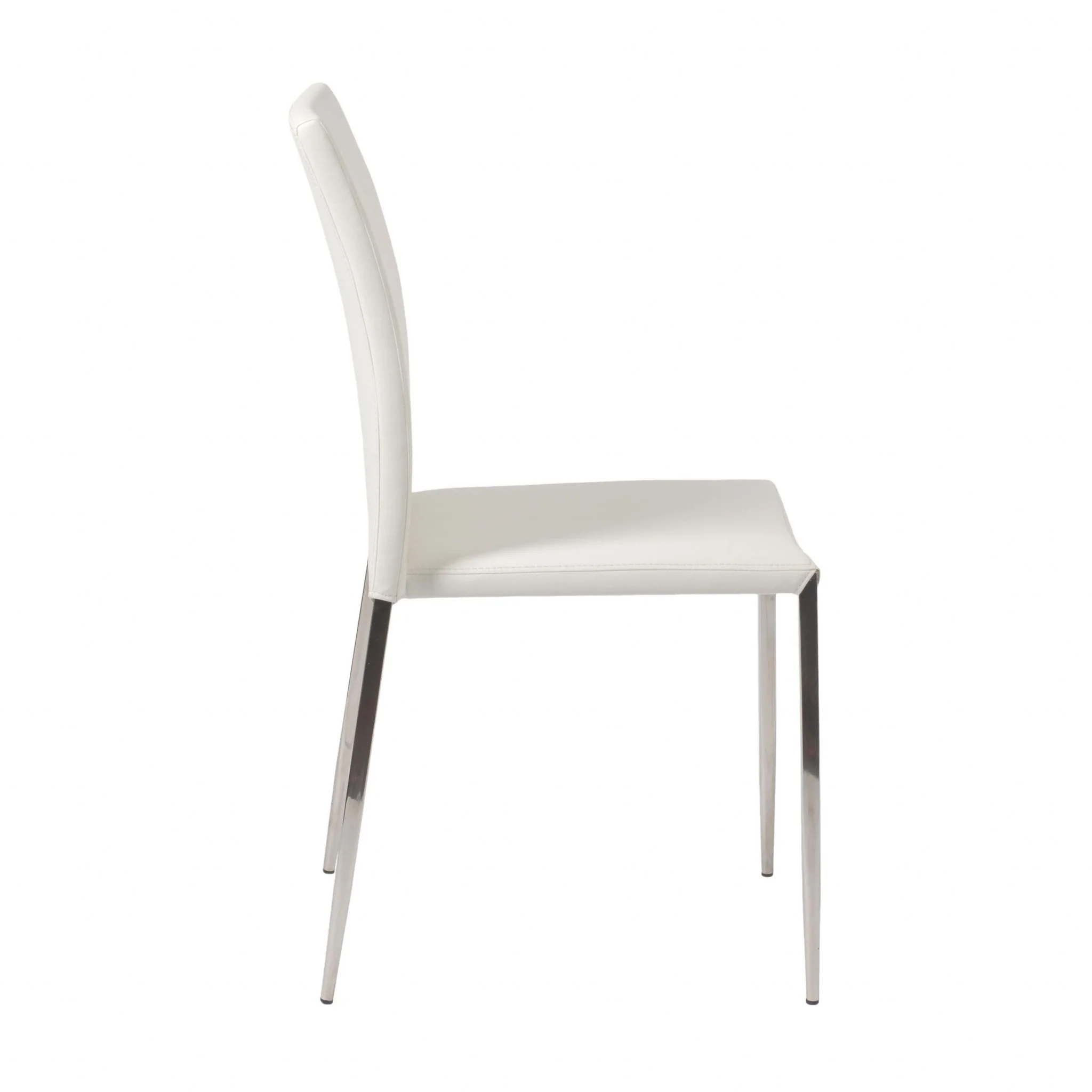 Set Of Two Gray Faux Faux Leather Steel Stacking Chairs By Homeroots - Image 8
