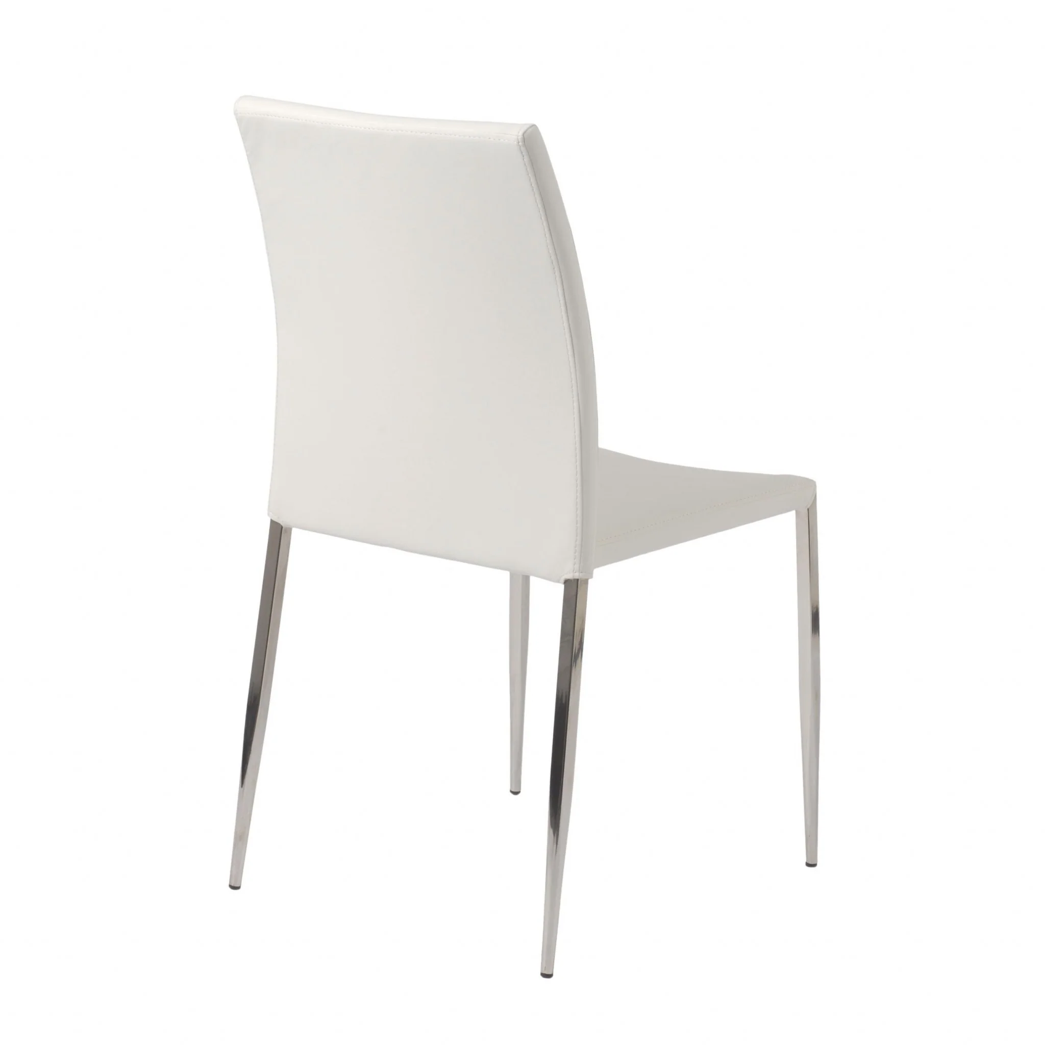 Set Of Two Gray Faux Faux Leather Steel Stacking Chairs By Homeroots - Image 9