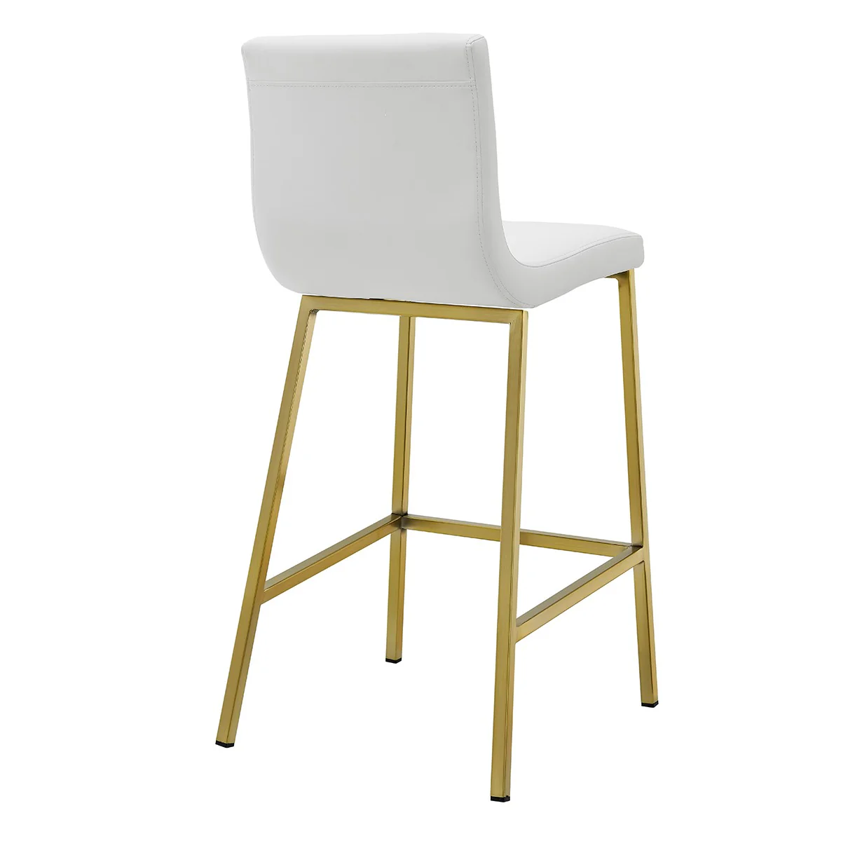 Set of Two Gray Faux leather and Gold Bar Stools By Homeroots - Image 4