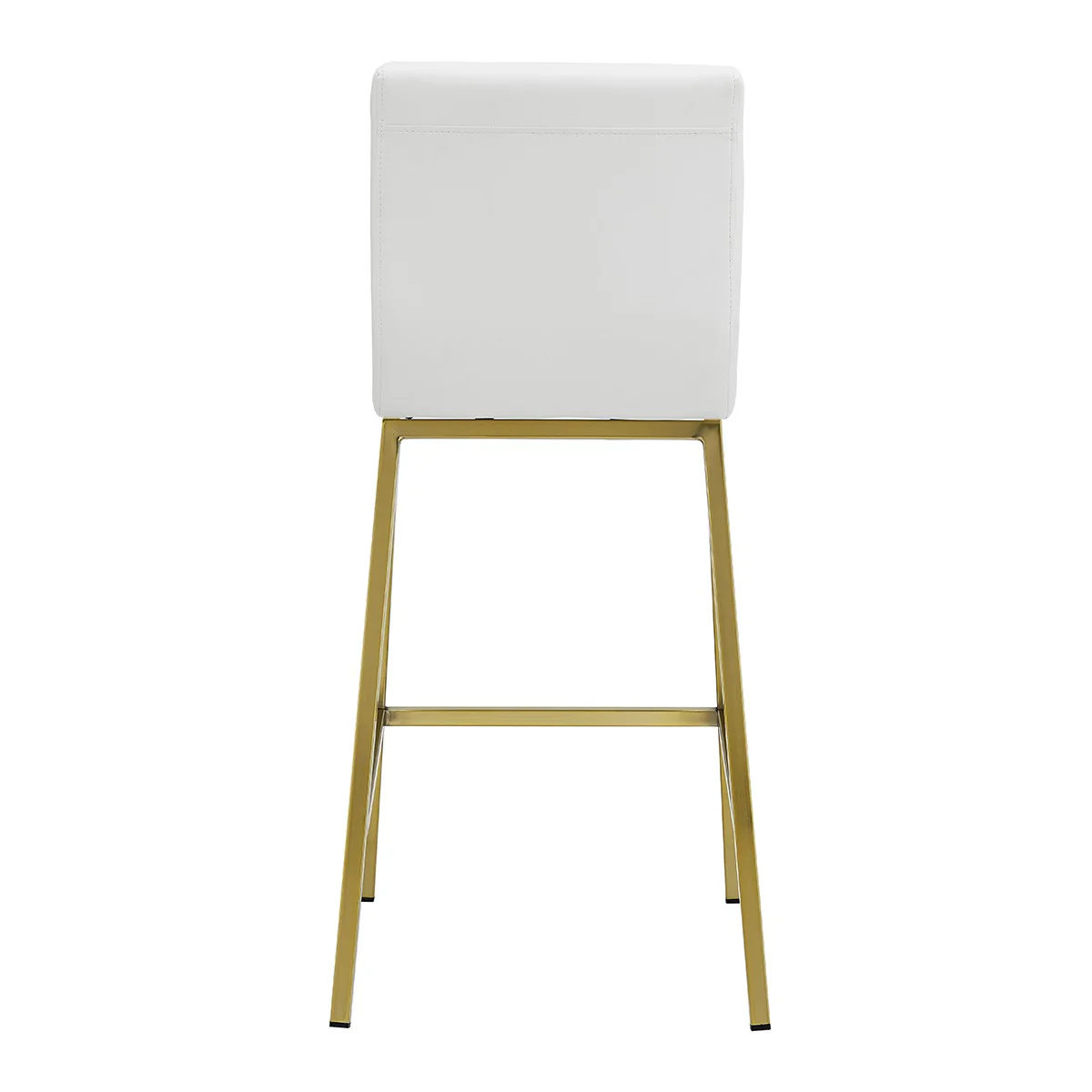 Set of Two Gray Faux leather and Gold Bar Stools By Homeroots - Image 5