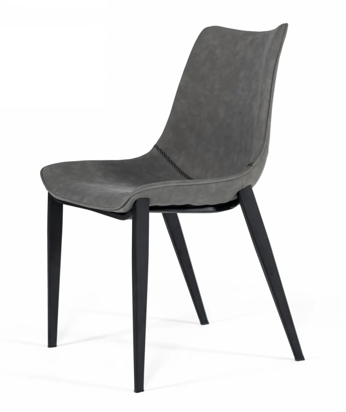 Set of Two Gray Faux Leather Dining Chairs By Homeroots - 472213 - Image 2