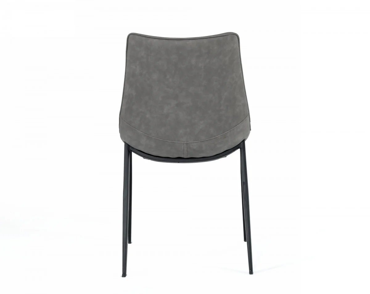 Set of Two Gray Faux Leather Dining Chairs By Homeroots - 472213 - Image 5