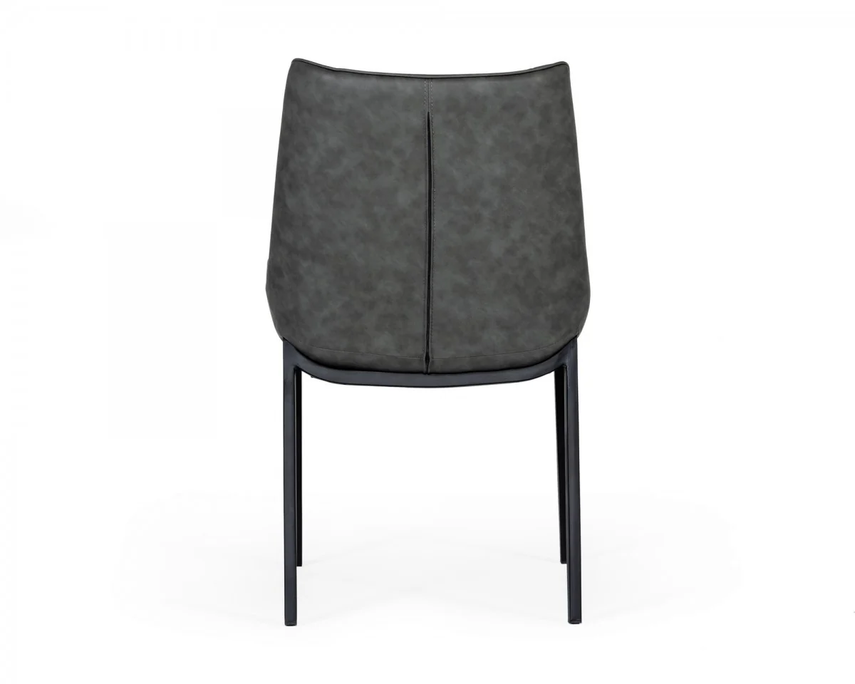 Set of Two Gray Faux Leather Dining Chairs By Homeroots - 472263 - Image 5