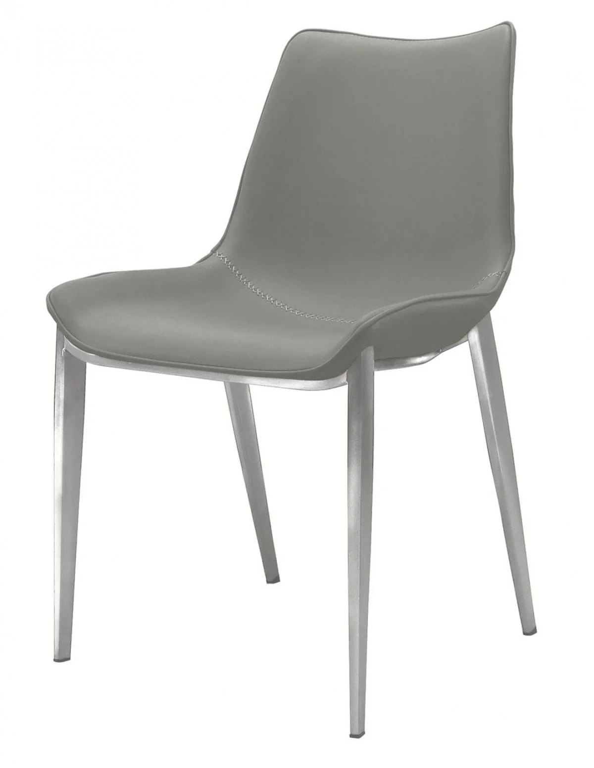 Set of Two Gray Faux Leather Modern Dining Chairs By Homeroots - Image 2