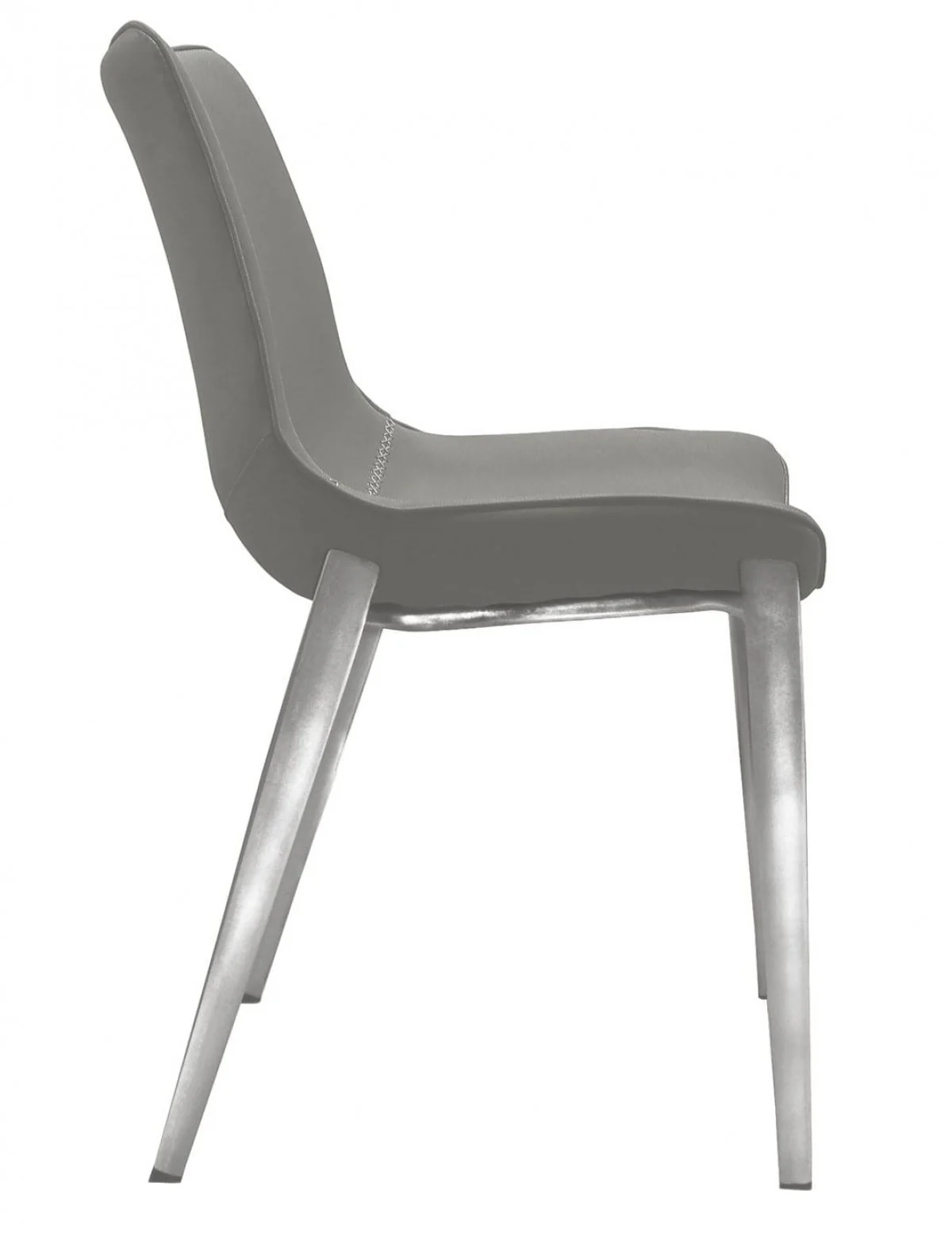 Set of Two Gray Faux Leather Modern Dining Chairs By Homeroots - Image 3