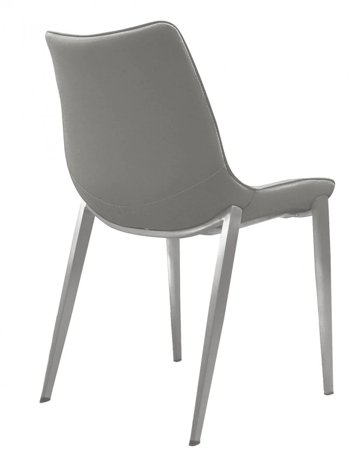 Set of Two Gray Faux Leather Modern Dining Chairs By Homeroots - Image 4