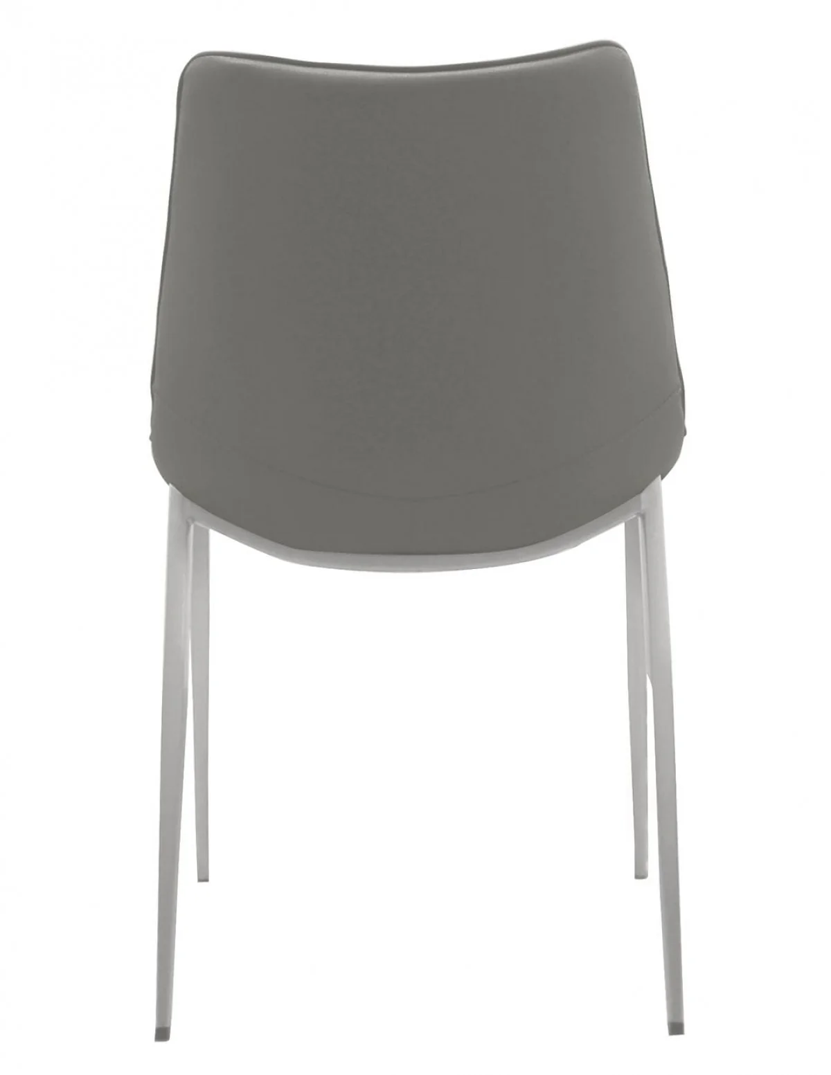 Set of Two Gray Faux Leather Modern Dining Chairs By Homeroots - Image 5