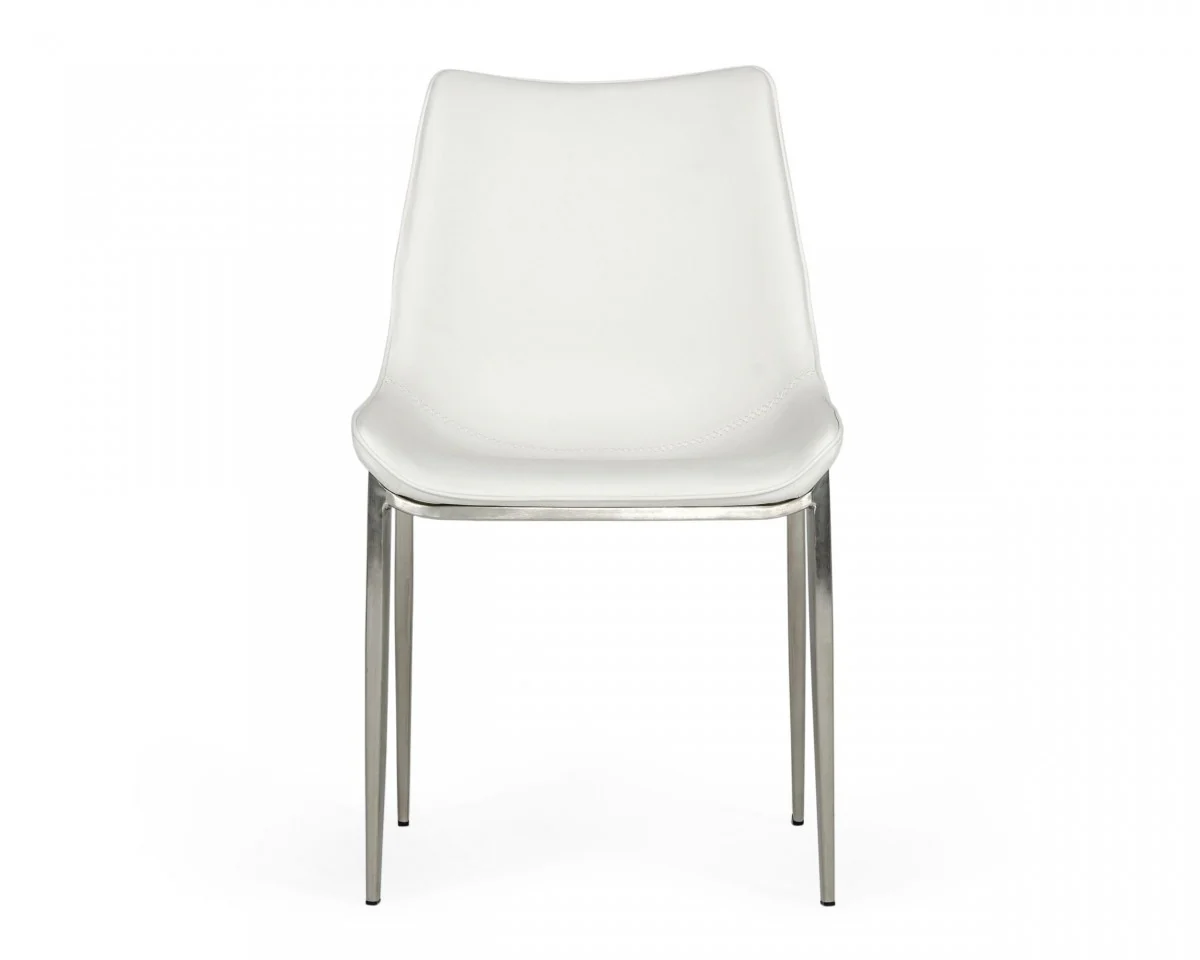 Set of Two Gray Faux Leather Modern Dining Chairs By Homeroots - Image 7