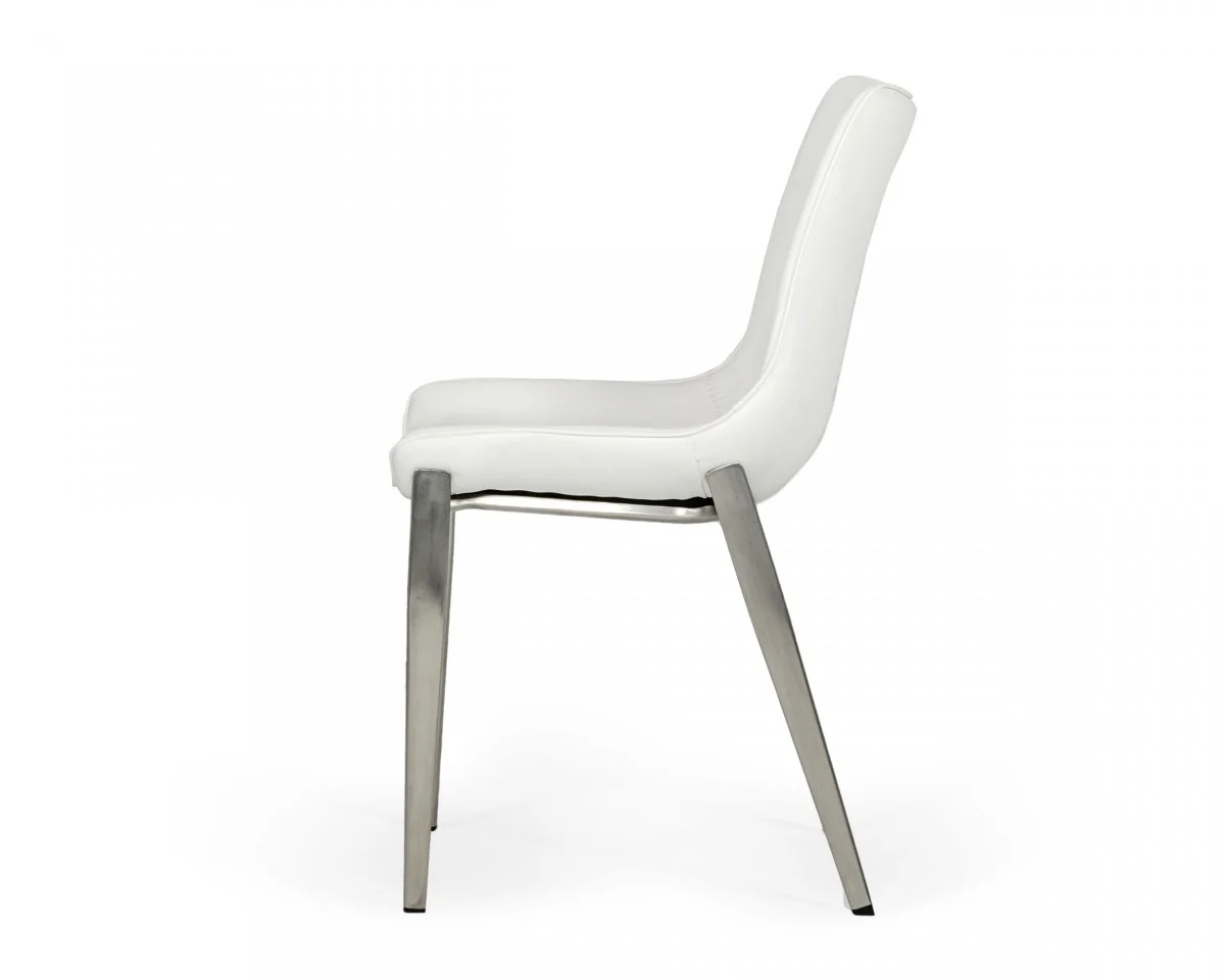 Set of Two Gray Faux Leather Modern Dining Chairs By Homeroots - Image 8