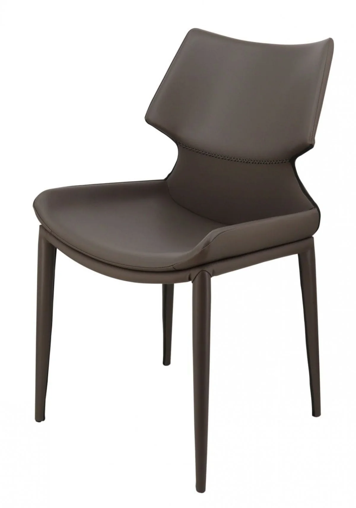 Set of Two Gray Faux Leather Wrapped Dining Chairs By Homeroots - Image 2