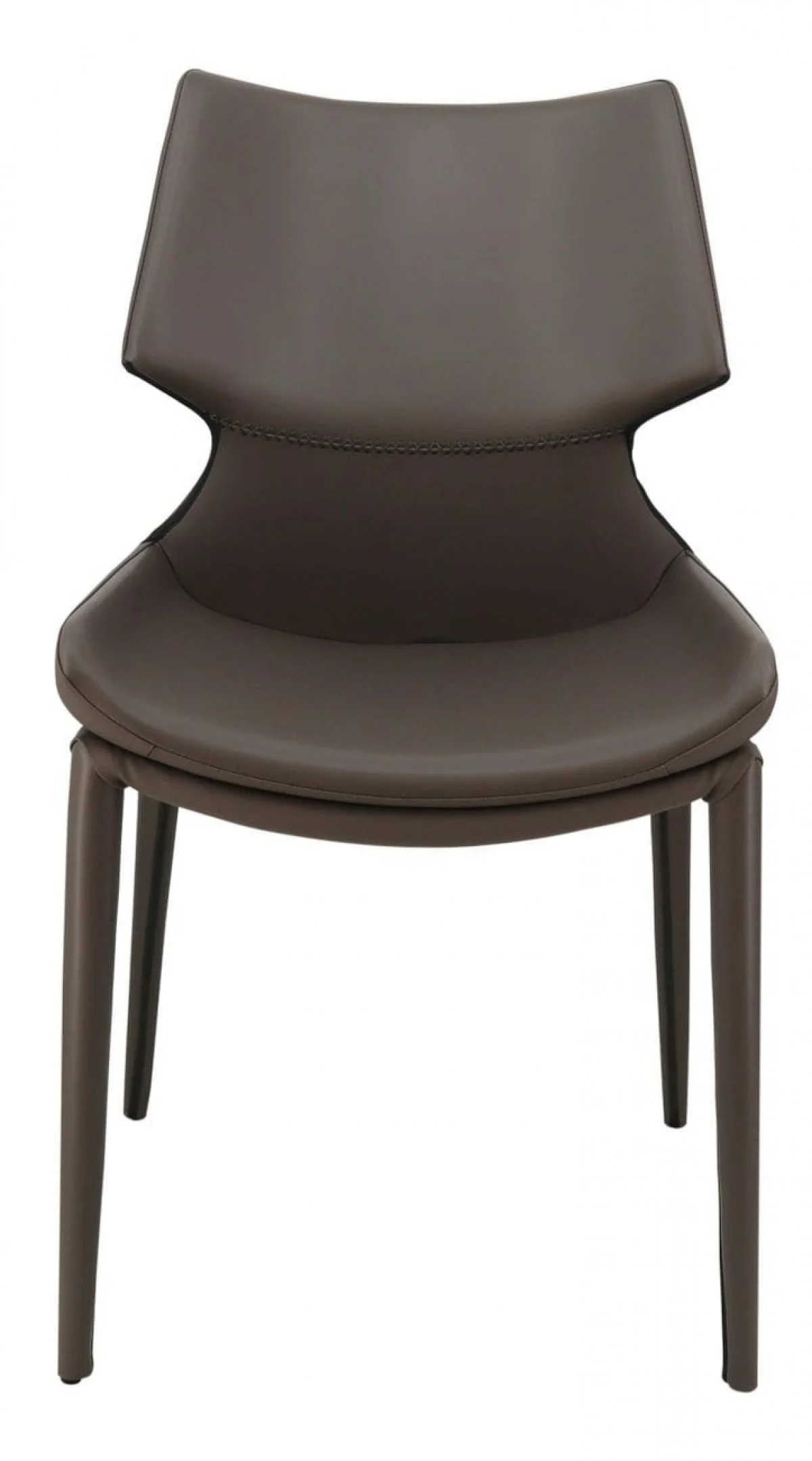 Set of Two Gray Faux Leather Wrapped Dining Chairs By Homeroots - Image 3
