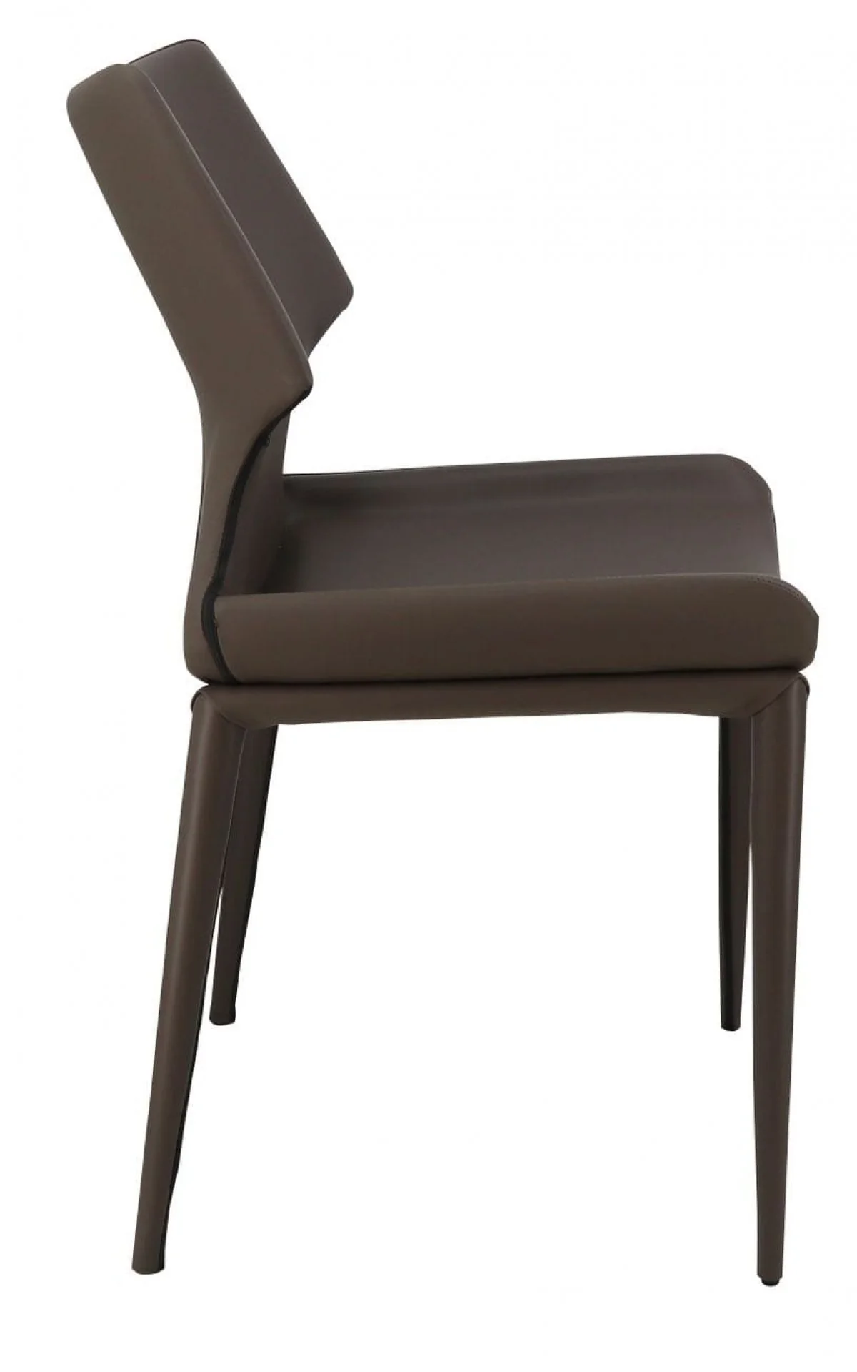 Set of Two Gray Faux Leather Wrapped Dining Chairs By Homeroots - Image 4
