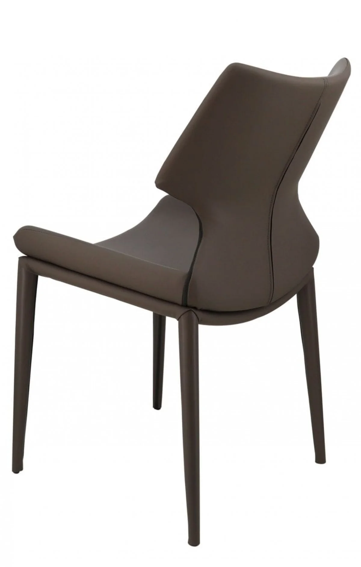 Set of Two Gray Faux Leather Wrapped Dining Chairs By Homeroots - Image 5