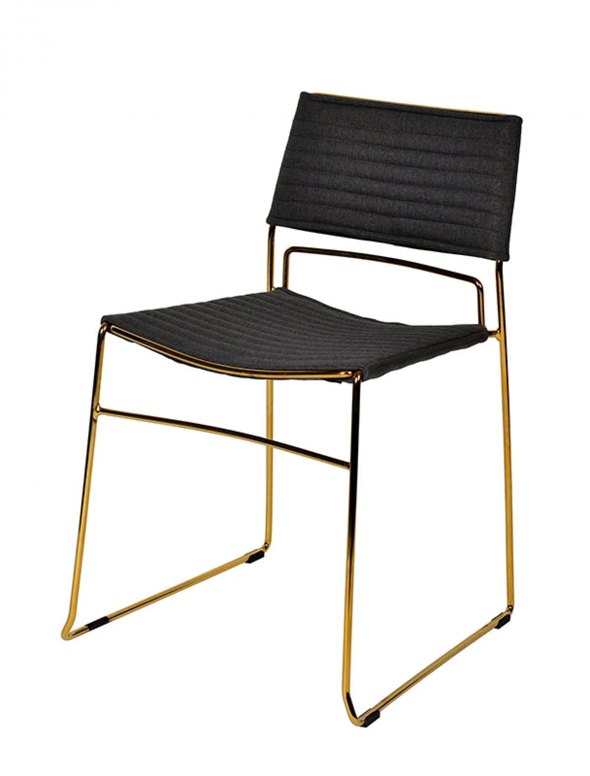 Set of Two Gray Gold Fabric Dining Chairs By Homeroots - Image 2