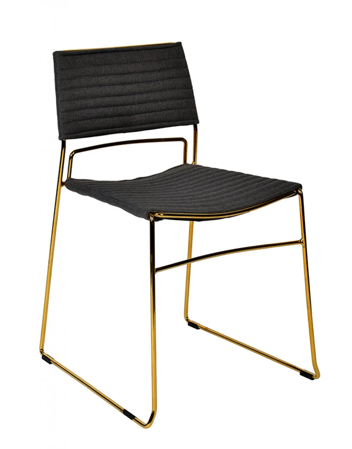 Set of Two Gray Gold Fabric Dining Chairs By Homeroots - Image 3